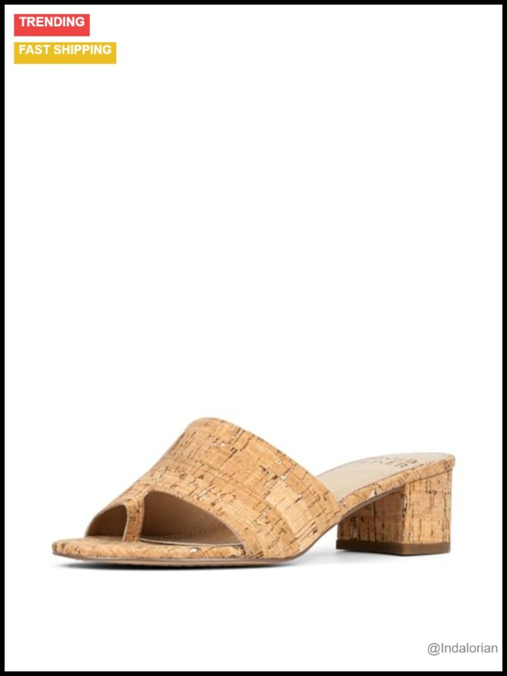 Sparkle Cork Slide Sandals with Memory Foam Insole - Open Toe